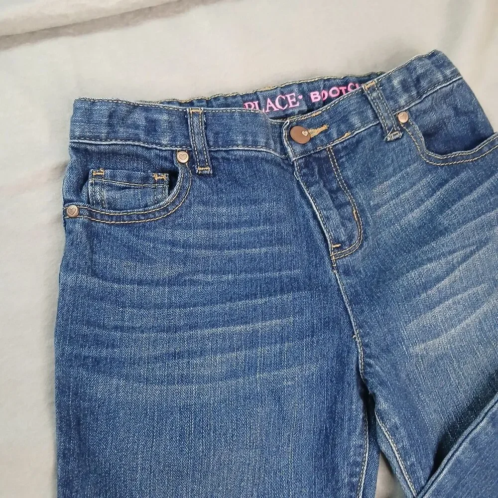 The Children's Place Bootcut Jeans Denim Pants Adjustable Waist Youth Girls 12